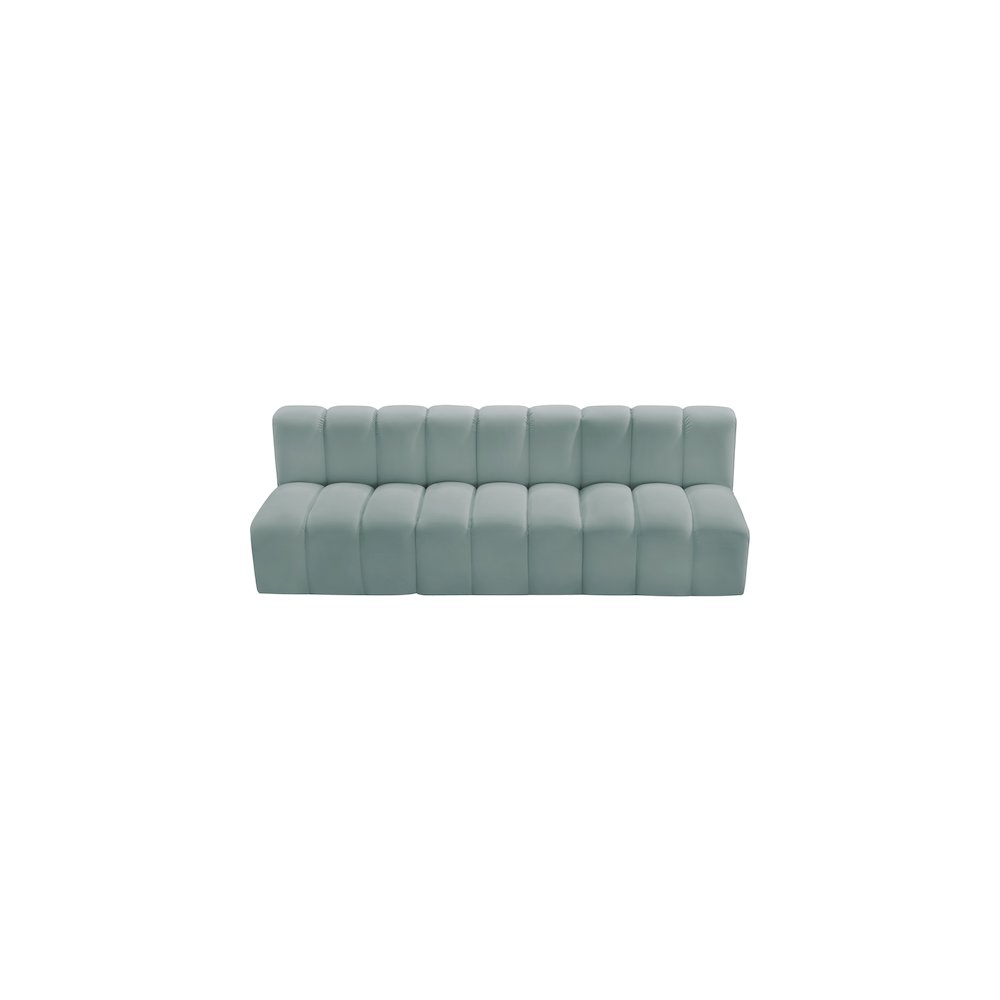 Arc Mint Green Vegan Leather Modular Sofa. Picture 4