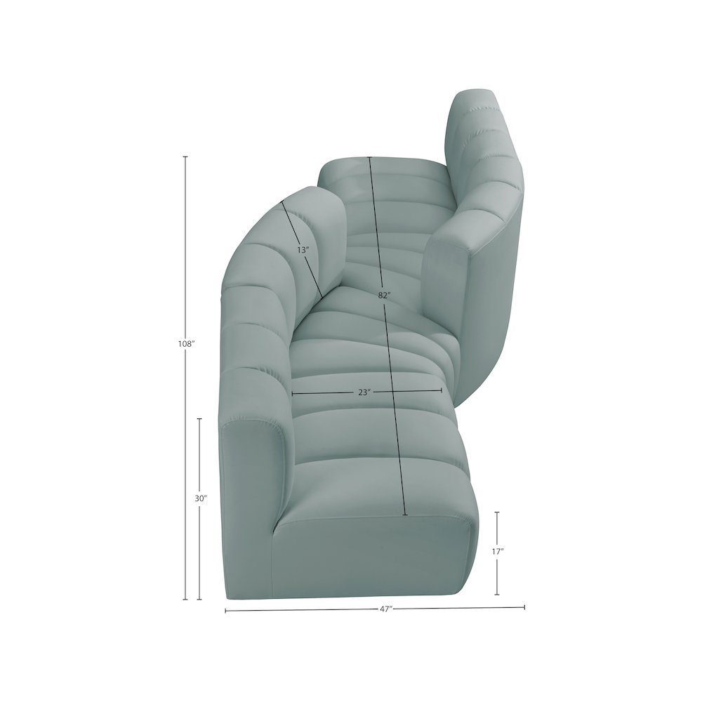 Arc Mint Green Vegan Leather Modular Sofa. Picture 10