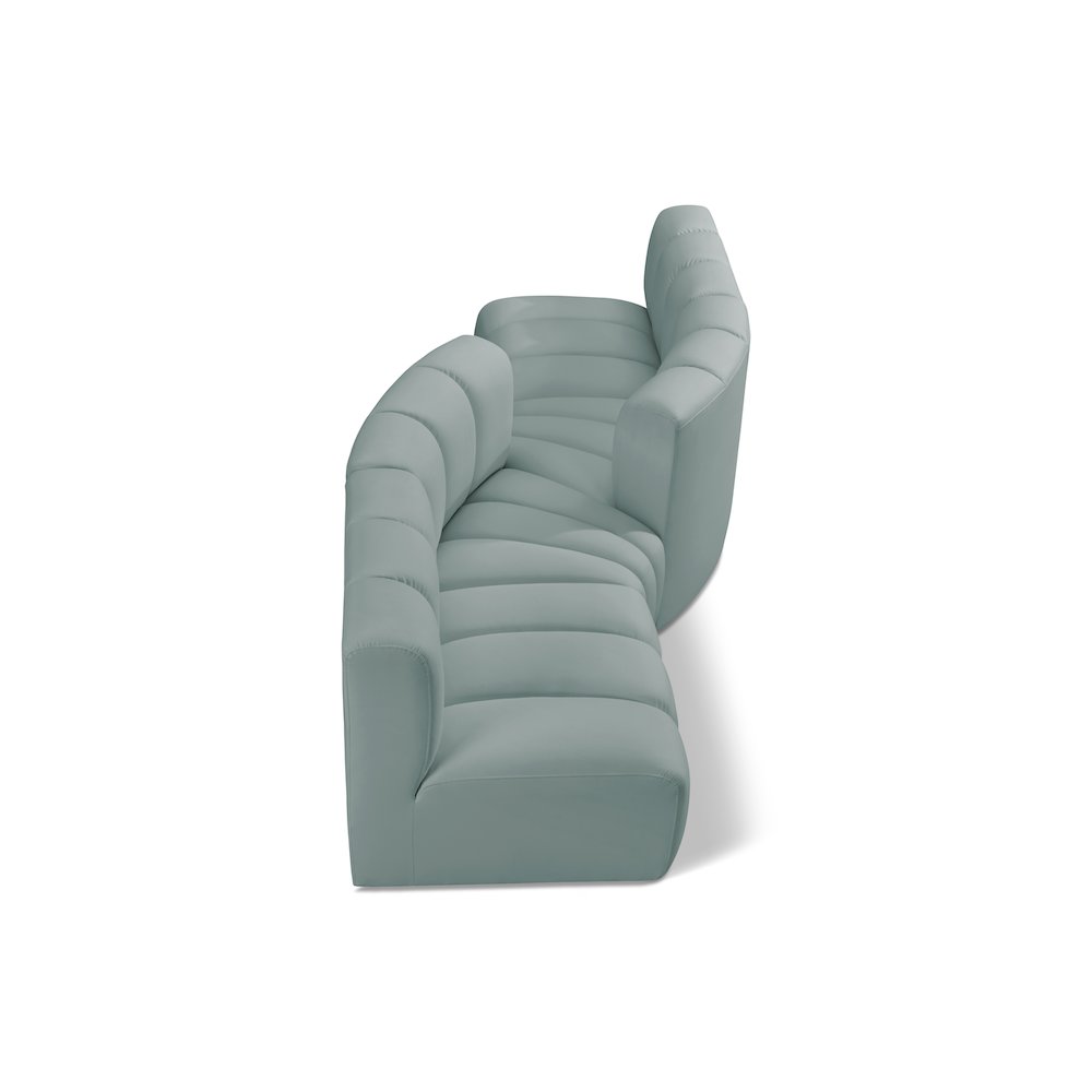 Arc Mint Green Vegan Leather Modular Sofa. Picture 1