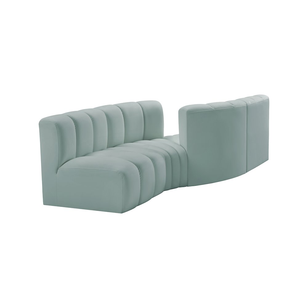 Arc Mint Green Vegan Leather Modular Sofa. Picture 3
