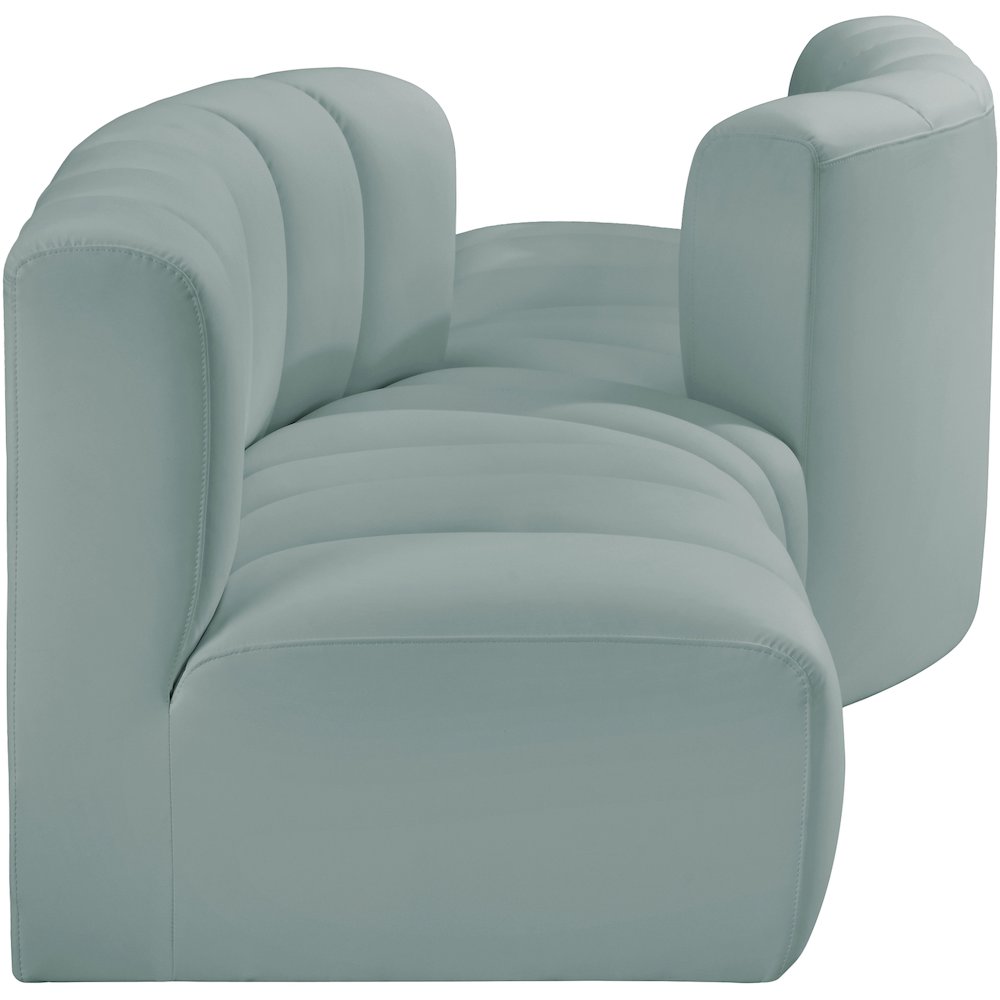 Arc Mint Green Vegan Leather Modular Sofa. Picture 4