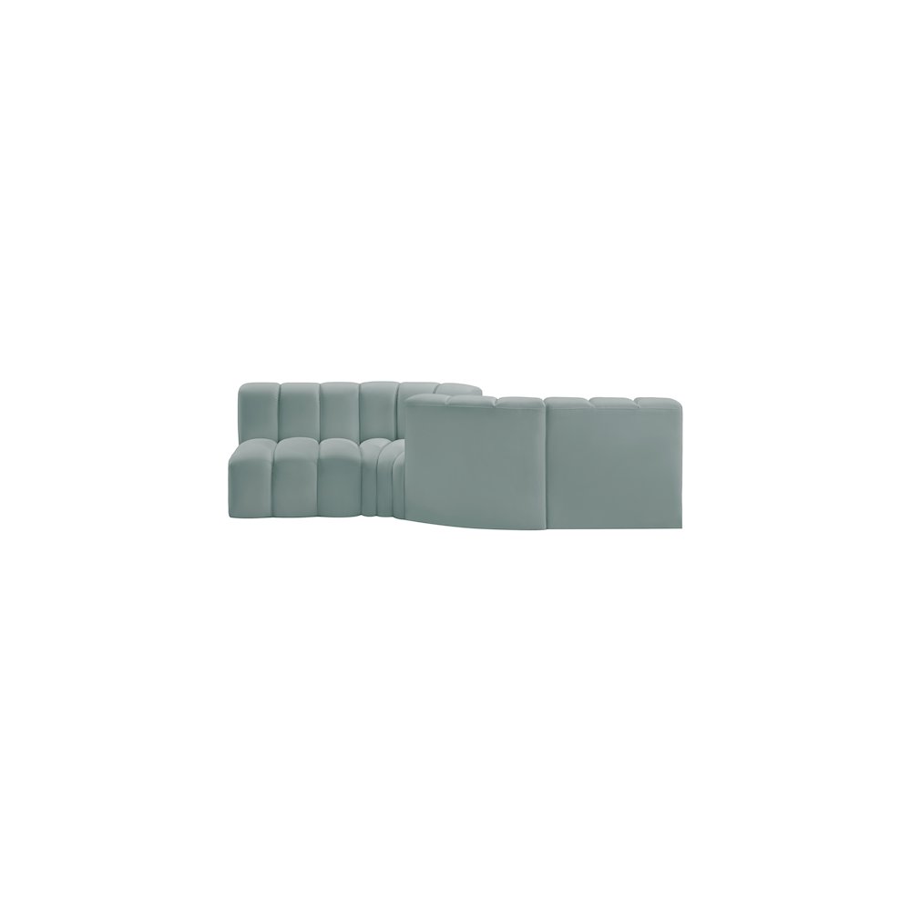 Arc Mint Green Vegan Leather Modular Sofa. Picture 5