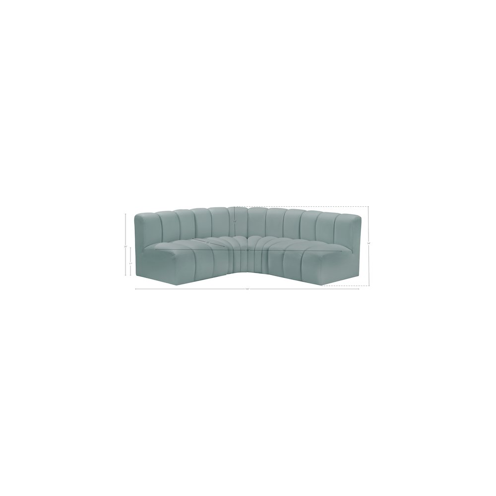 Arc Mint Green Vegan Leather Modular Sofa. Picture 11