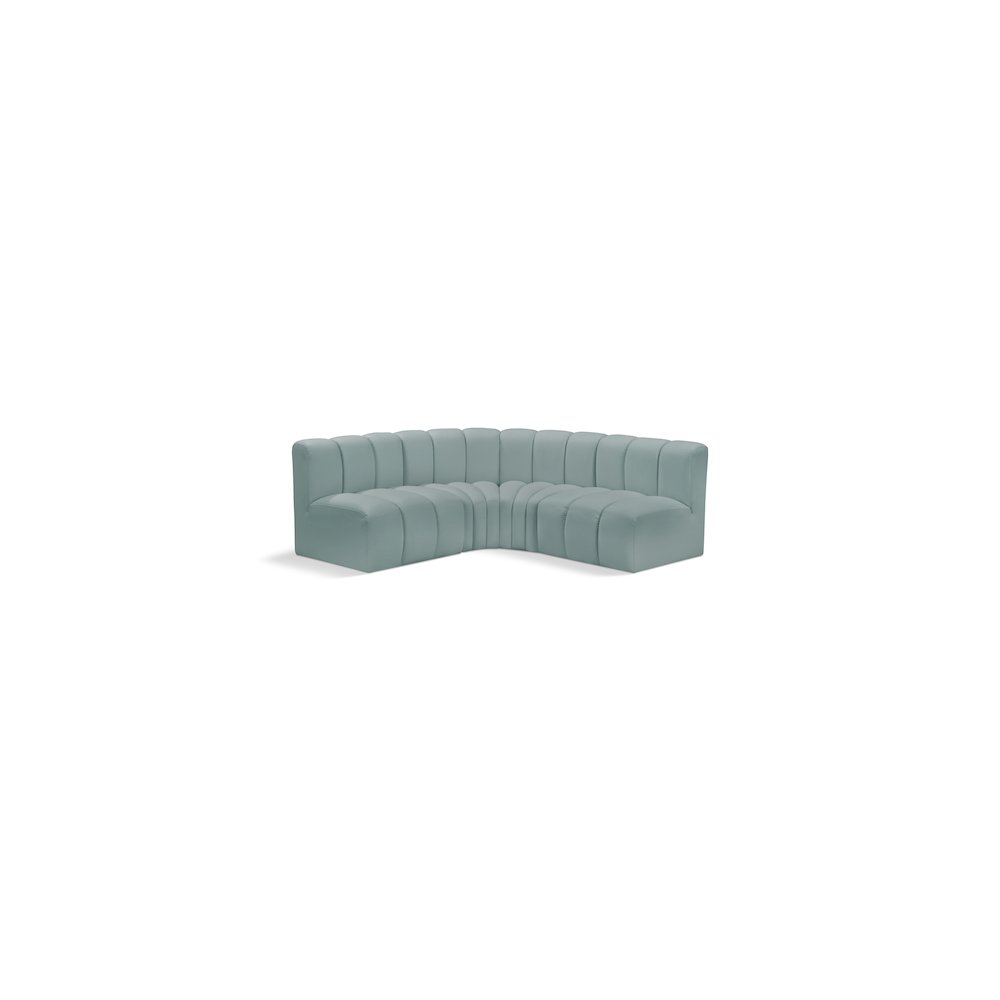 Arc Mint Green Vegan Leather Modular Sofa. Picture 1
