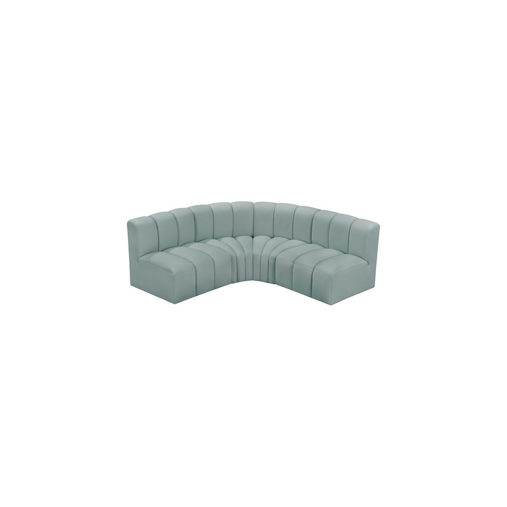 Arc Mint Green Vegan Leather Modular Sofa. Picture 3