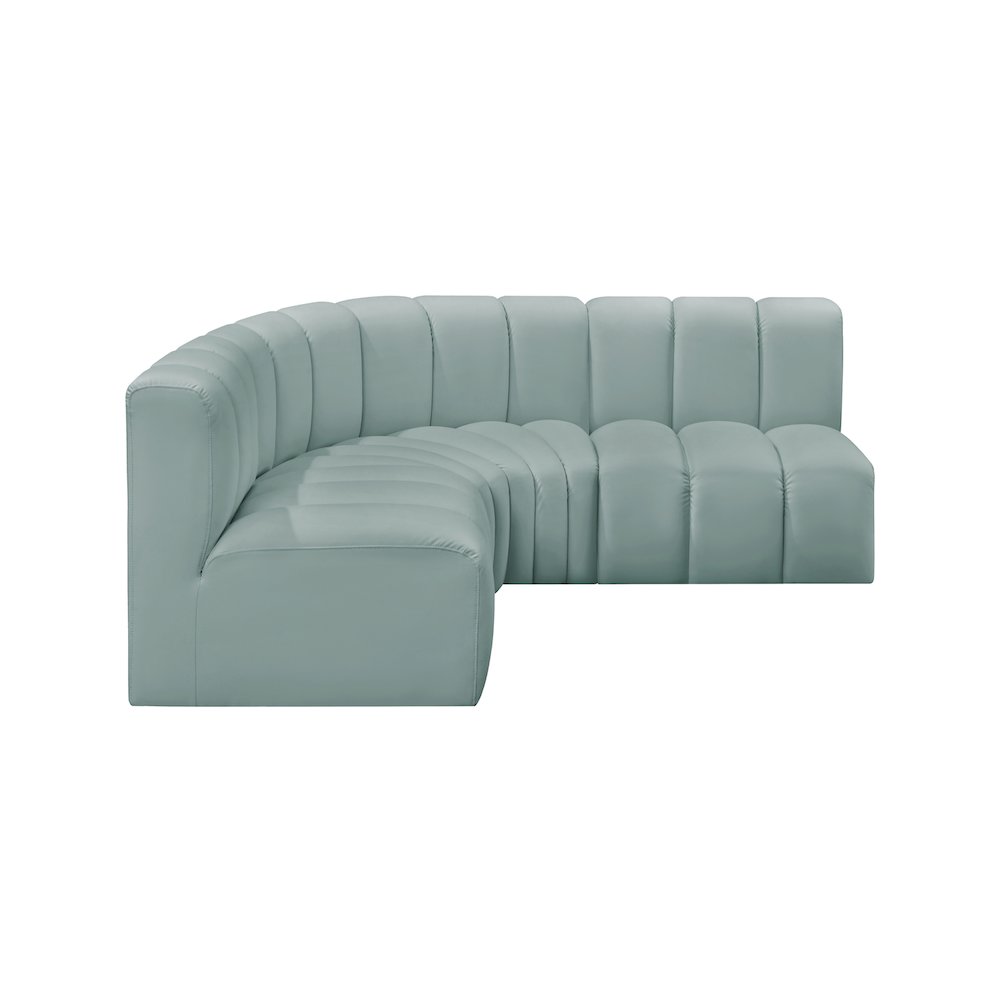 Arc Mint Green Vegan Leather Modular Sofa. Picture 5