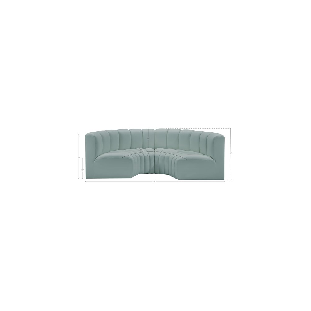 Arc Mint Green Vegan Leather Modular Sofa. Picture 11