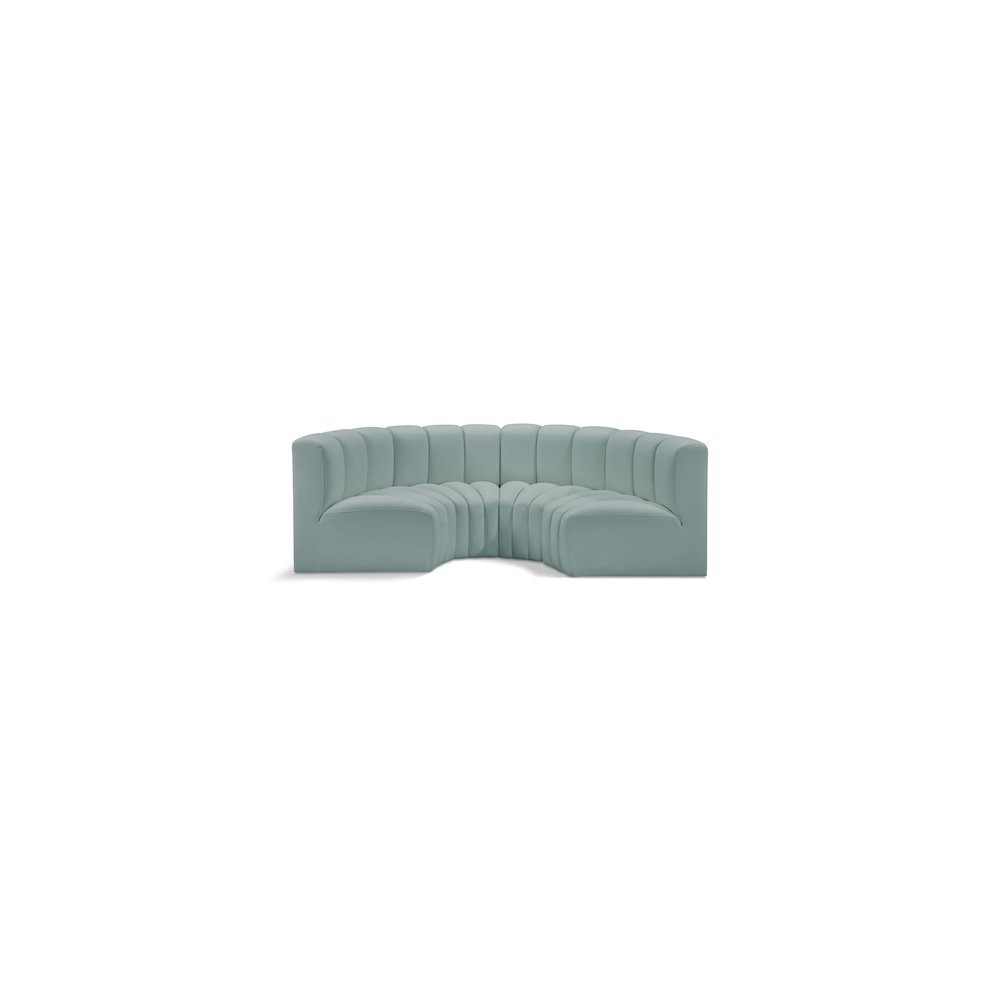 Arc Mint Green Vegan Leather Modular Sofa. Picture 1