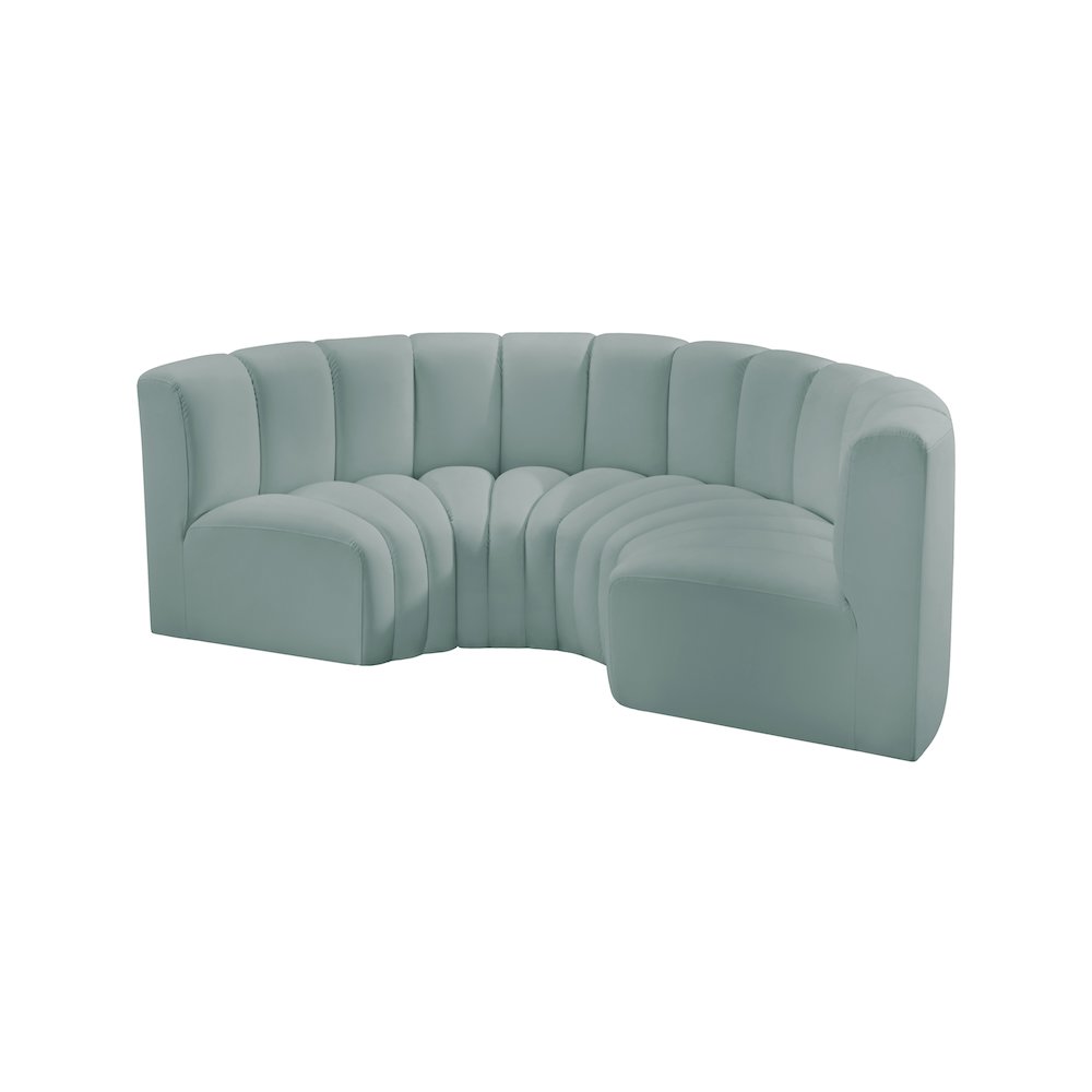 Arc Mint Green Vegan Leather Modular Sofa. Picture 4