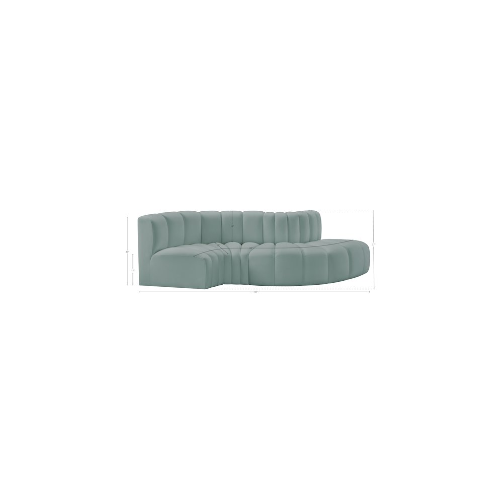 Arc Mint Green Vegan Leather Modular Sofa. Picture 10