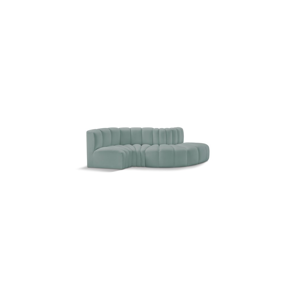 Arc Mint Green Vegan Leather Modular Sofa. Picture 1