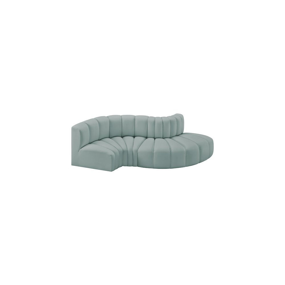 Arc Mint Green Vegan Leather Modular Sofa. Picture 3