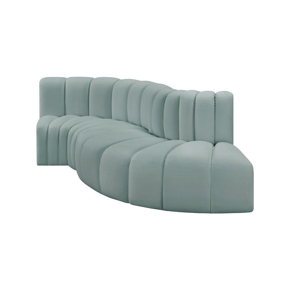 Arc Mint Green Vegan Leather Modular Sofa. Picture 4