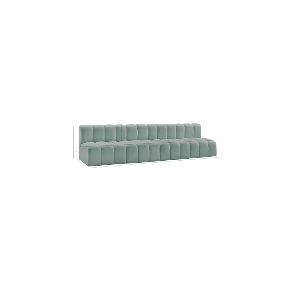Arc Mint Green Vegan Leather Modular Sofa. Picture 11