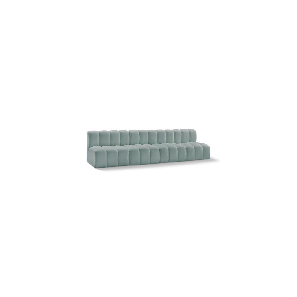 Arc Mint Green Vegan Leather Modular Sofa. Picture 1