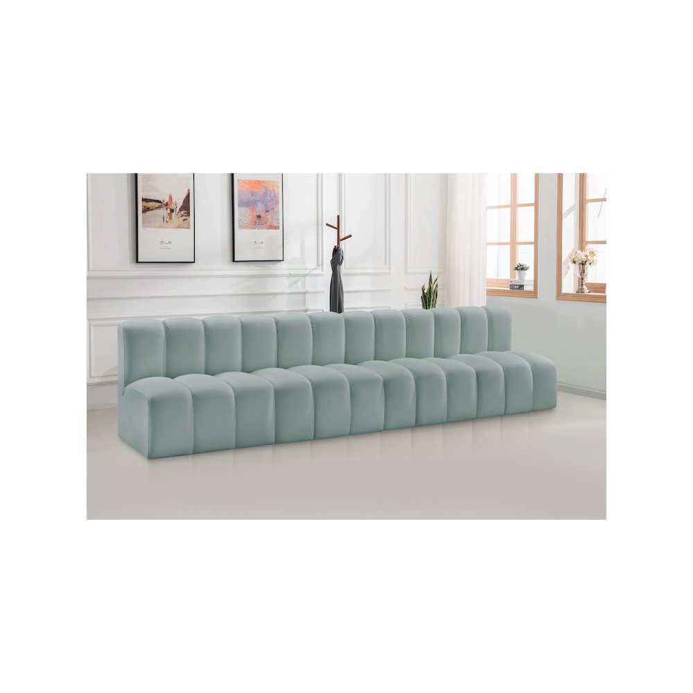 Arc Mint Green Vegan Leather Modular Sofa. Picture 2