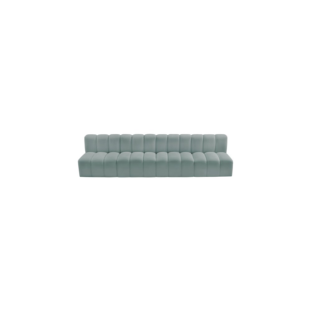 Arc Mint Green Vegan Leather Modular Sofa. Picture 4