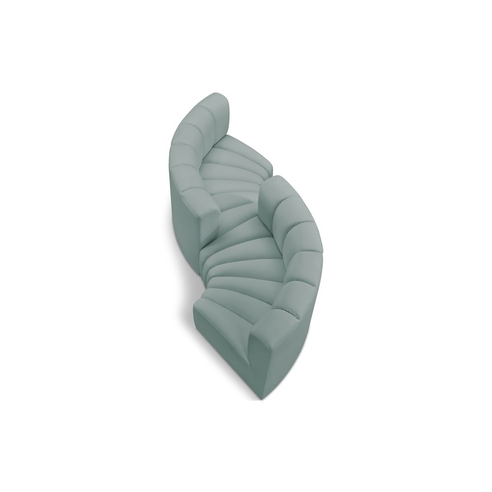 Arc Mint Green Vegan Leather Modular Sofa. Picture 1
