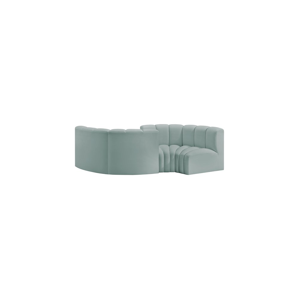 Arc Mint Green Vegan Leather Modular Sofa. Picture 3