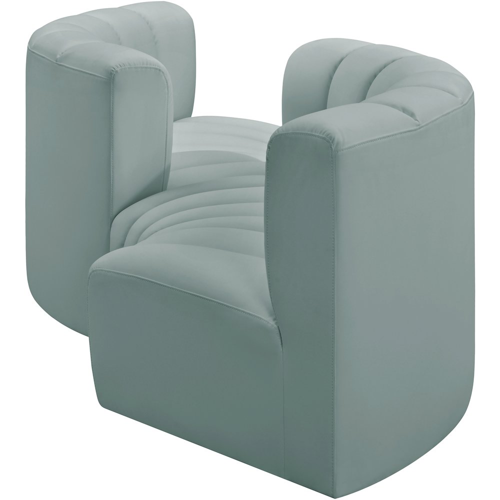 Arc Mint Green Vegan Leather Modular Sofa. Picture 5