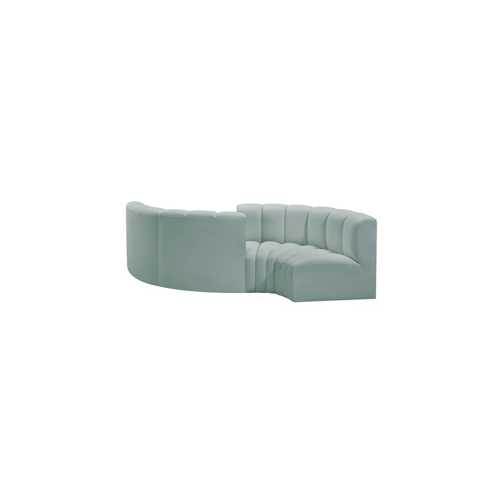 Arc Mint Green Vegan Leather Modular Sofa. Picture 6