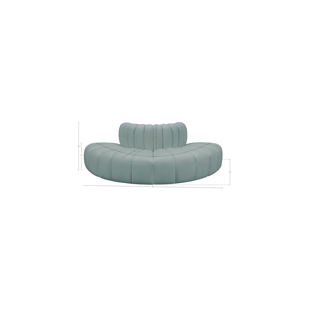 Arc Mint Green Vegan Leather Modular Sofa. Picture 11
