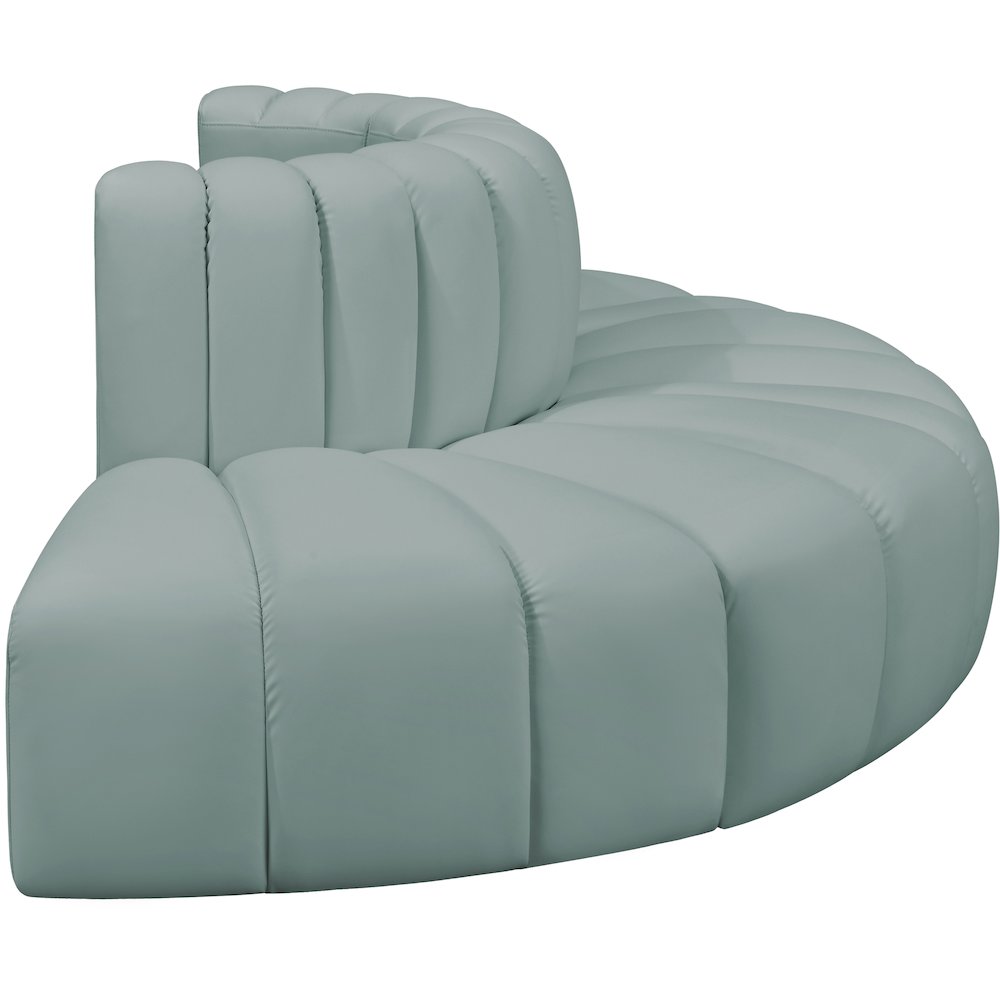 Arc Mint Green Vegan Leather Modular Sofa. Picture 5