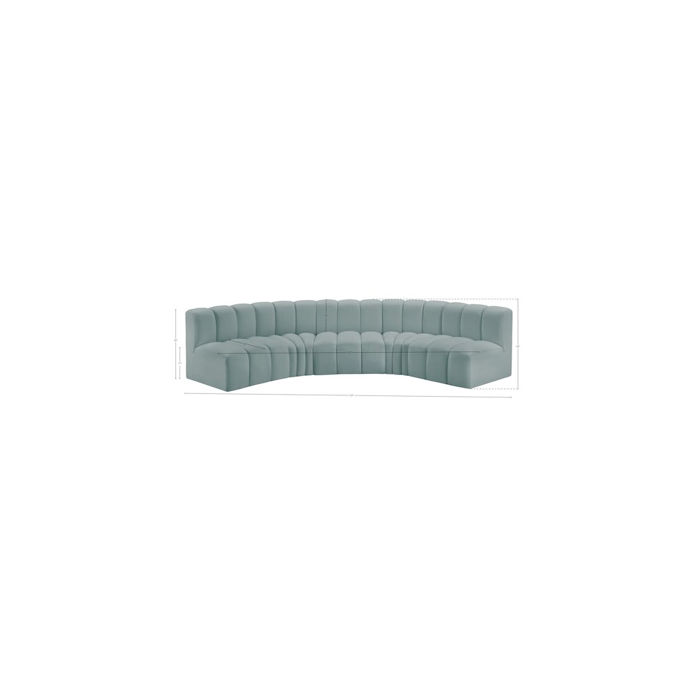 Arc Mint Green Vegan Leather Modular Sofa. Picture 11