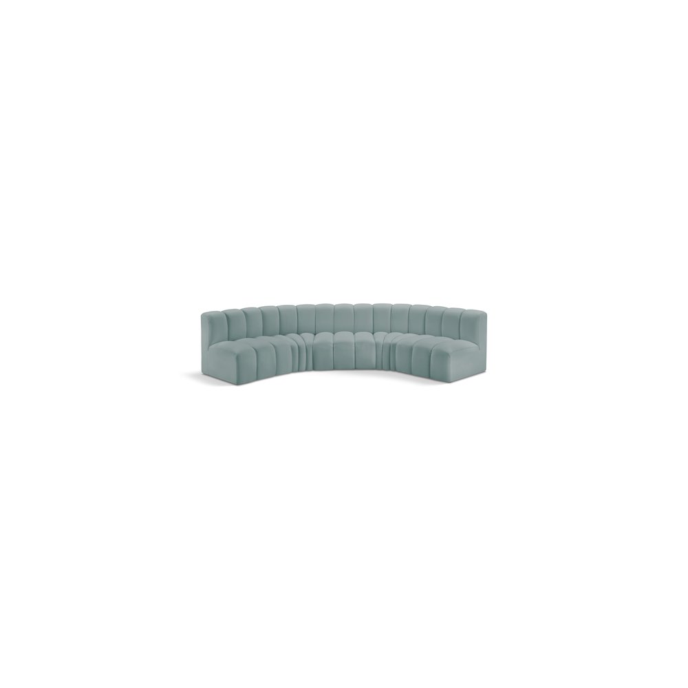 Arc Mint Green Vegan Leather Modular Sofa. Picture 1