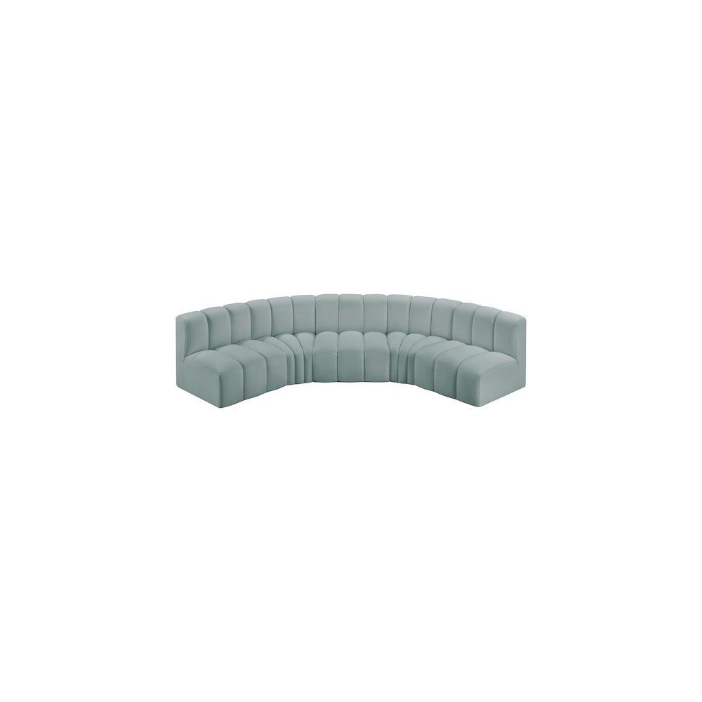 Arc Mint Green Vegan Leather Modular Sofa. Picture 3