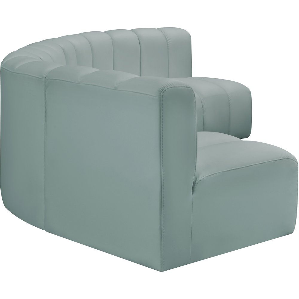 Arc Mint Green Vegan Leather Modular Sofa. Picture 5