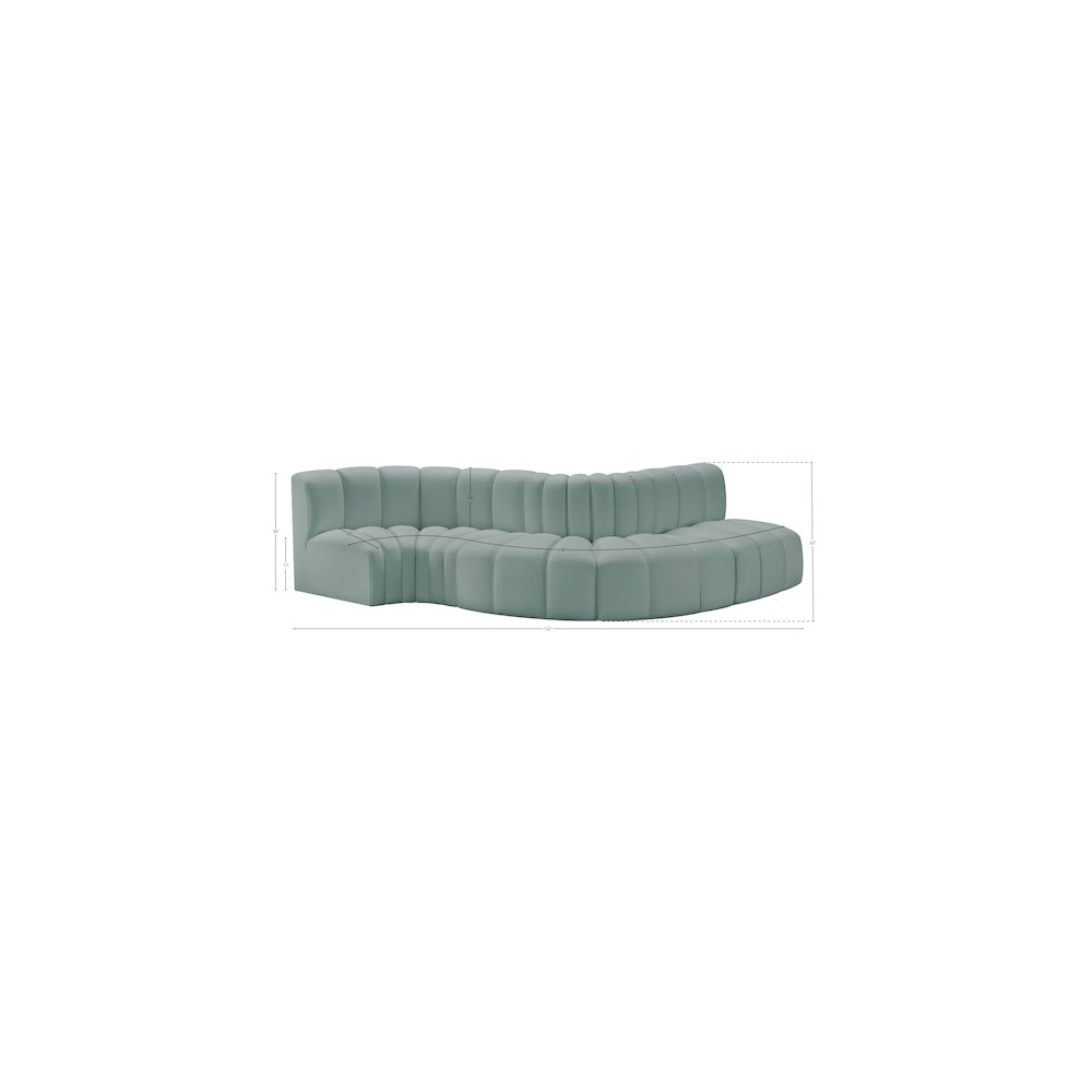 Arc Mint Green Vegan Leather Modular Sofa. Picture 11