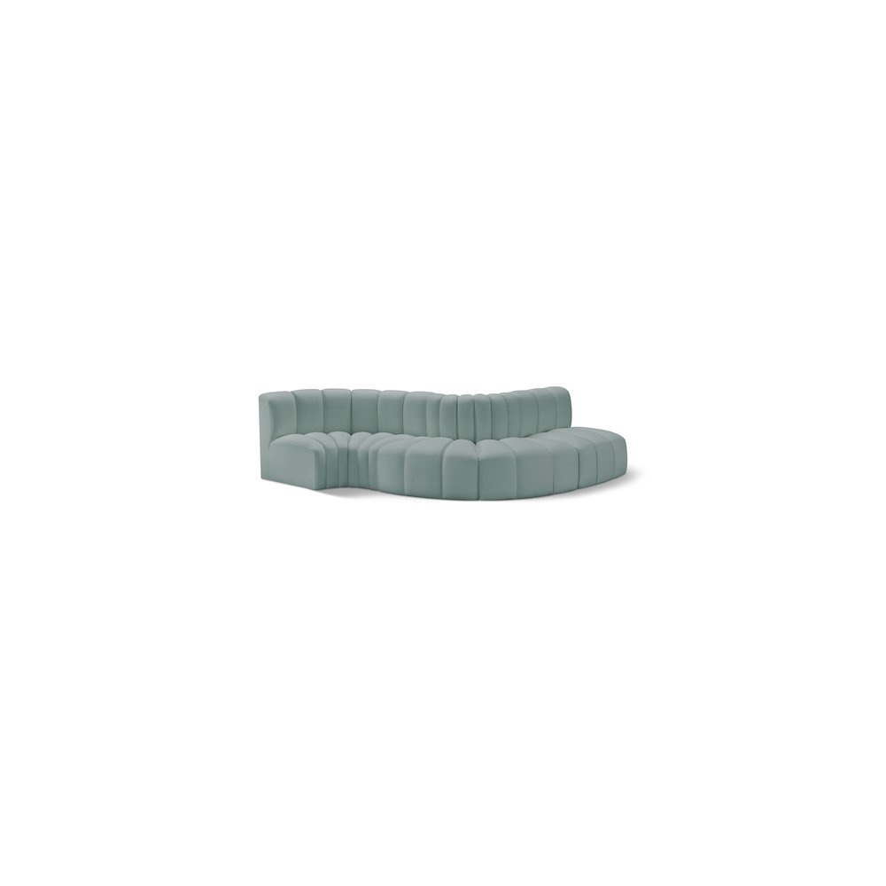 Arc Mint Green Vegan Leather Modular Sofa. Picture 1