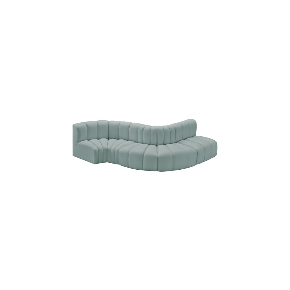 Arc Mint Green Vegan Leather Modular Sofa. Picture 3