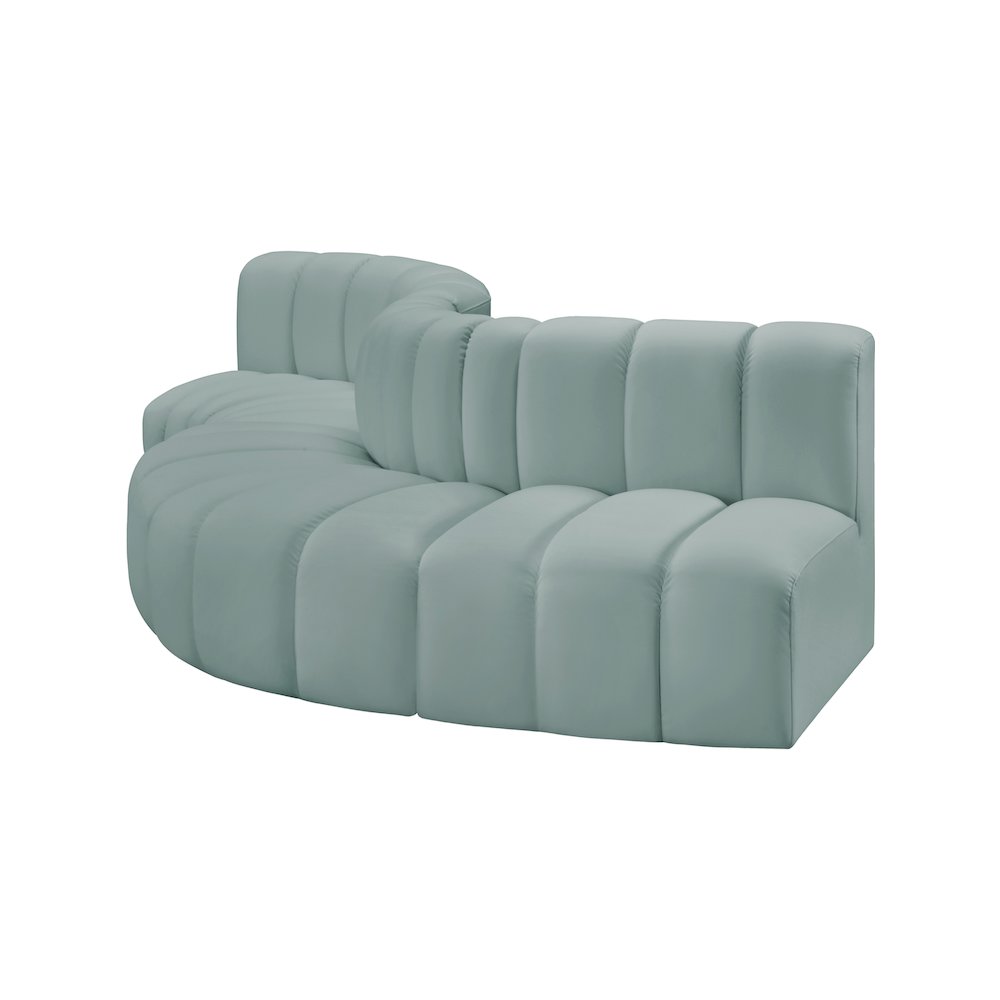 Arc Mint Green Vegan Leather Modular Sofa. Picture 4
