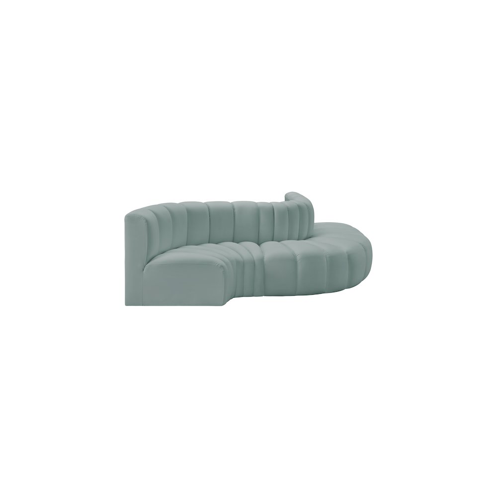 Arc Mint Green Vegan Leather Modular Sofa. Picture 5