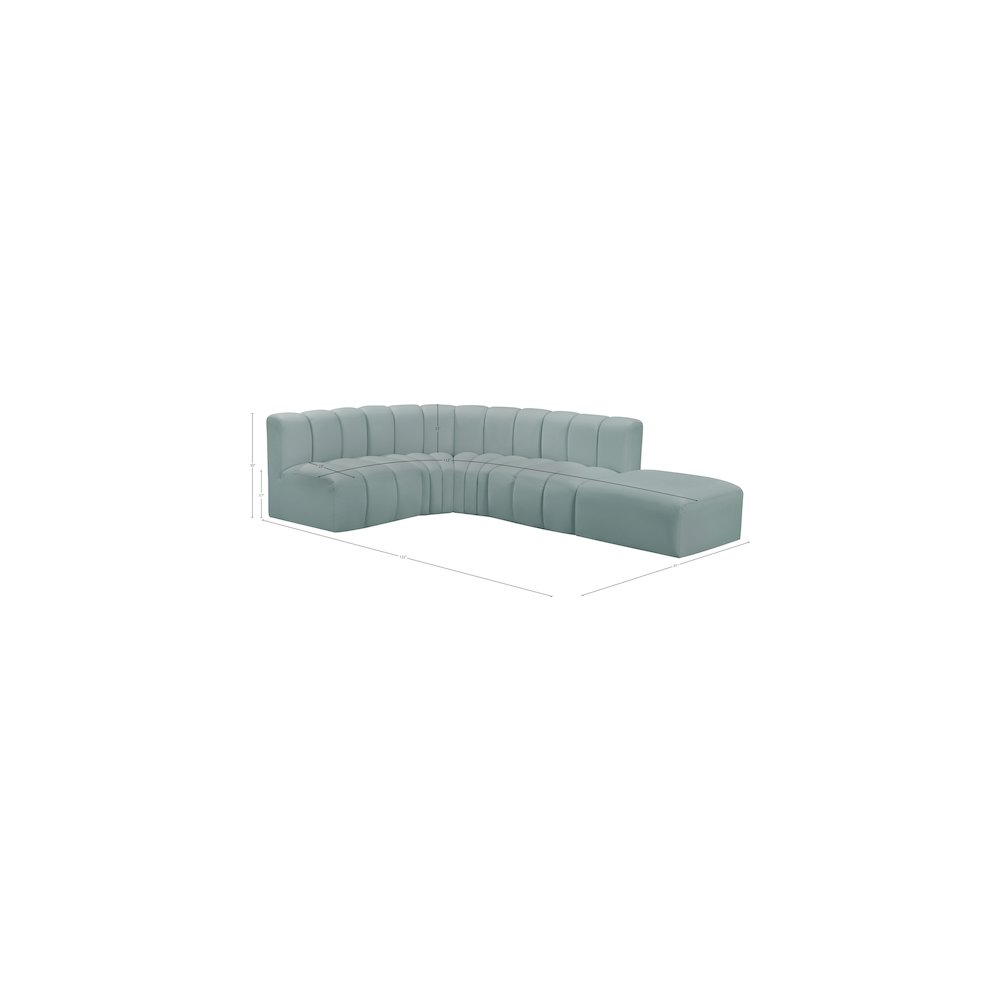 Arc Mint Green Vegan Leather Modular Sofa. Picture 15