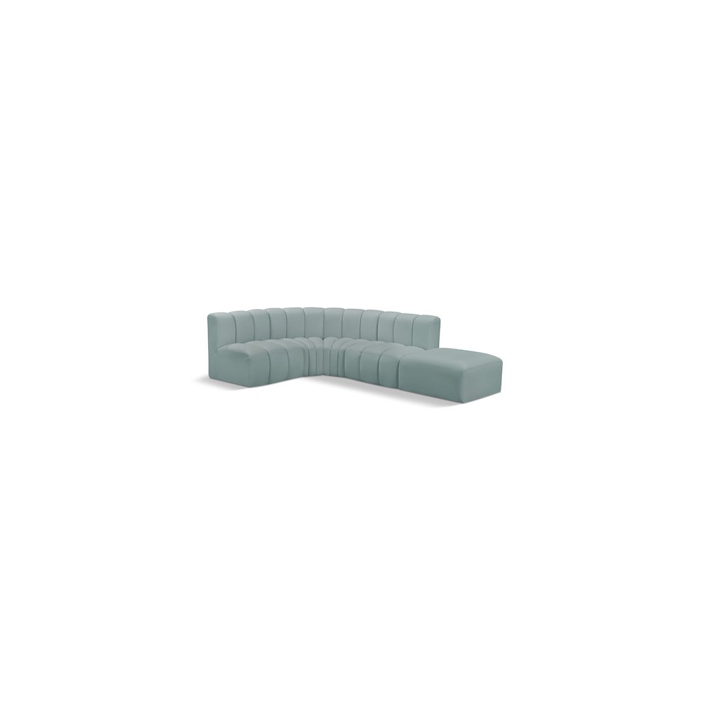 Arc Mint Green Vegan Leather Modular Sofa. Picture 1