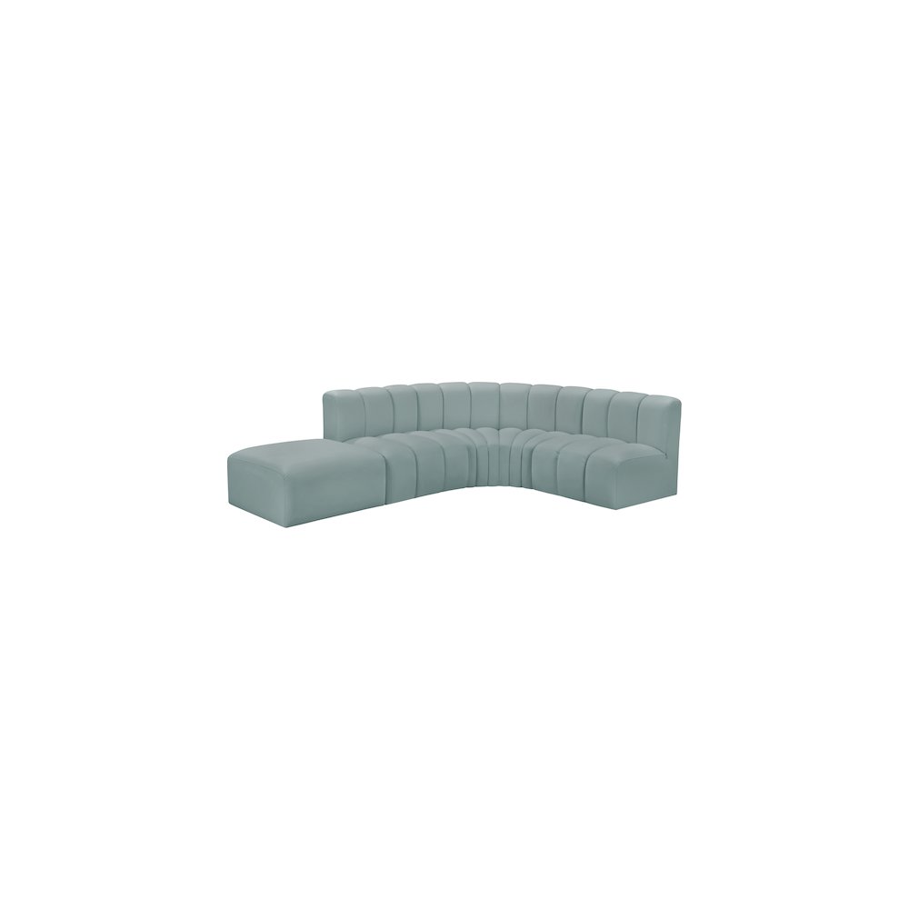 Arc Mint Green Vegan Leather Modular Sofa. Picture 2