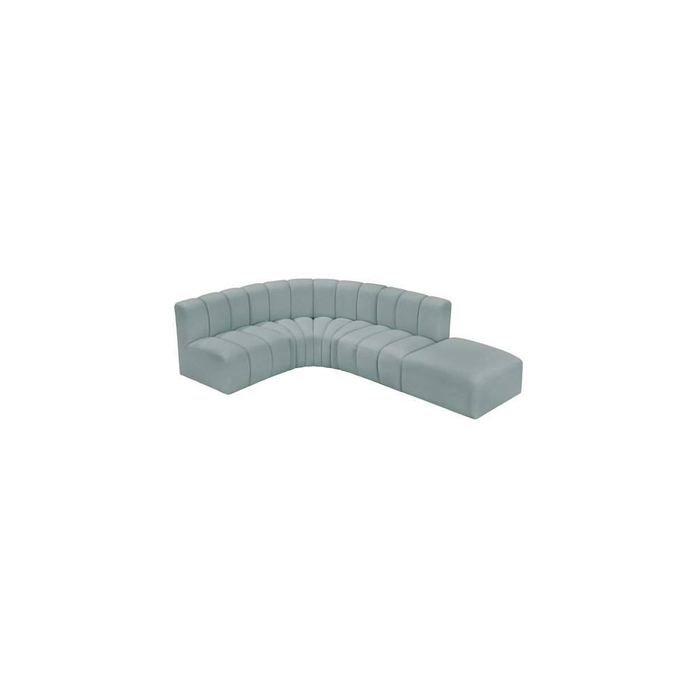 Arc Mint Green Vegan Leather Modular Sofa. Picture 5