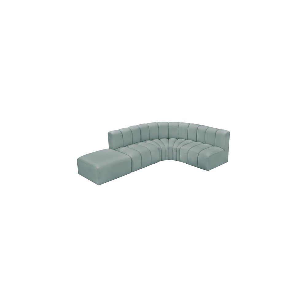 Arc Mint Green Vegan Leather Modular Sofa. Picture 6