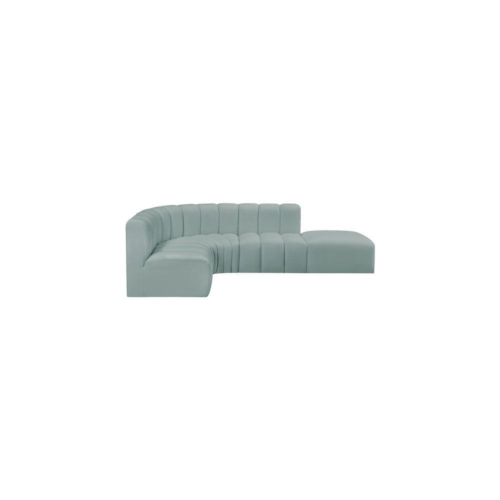 Arc Mint Green Vegan Leather Modular Sofa. Picture 7