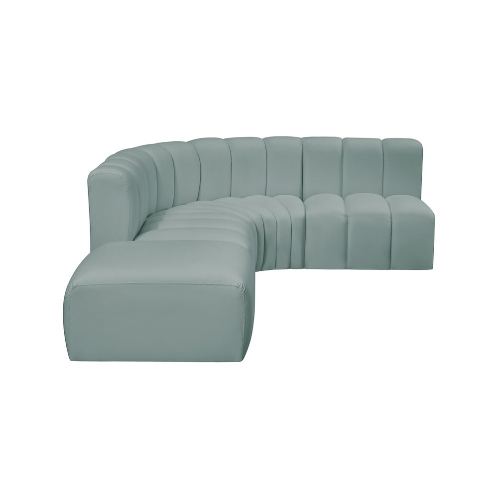 Arc Mint Green Vegan Leather Modular Sofa. Picture 8