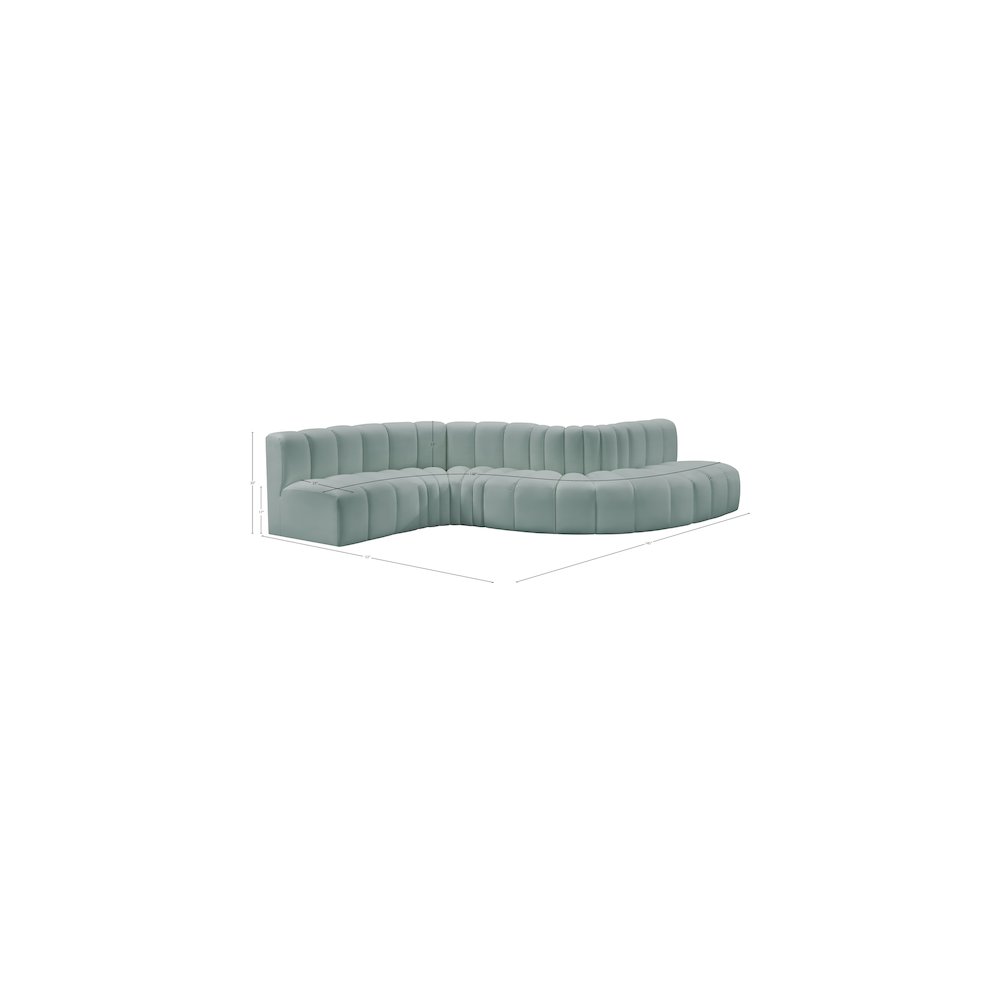 Arc Mint Green Vegan Leather Modular Sofa. Picture 10