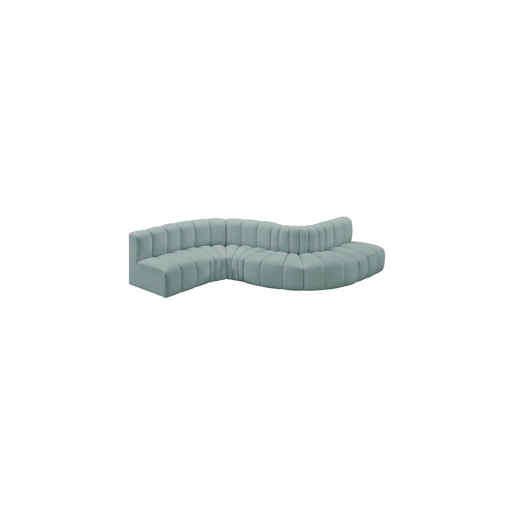 Arc Mint Green Vegan Leather Modular Sofa. Picture 3