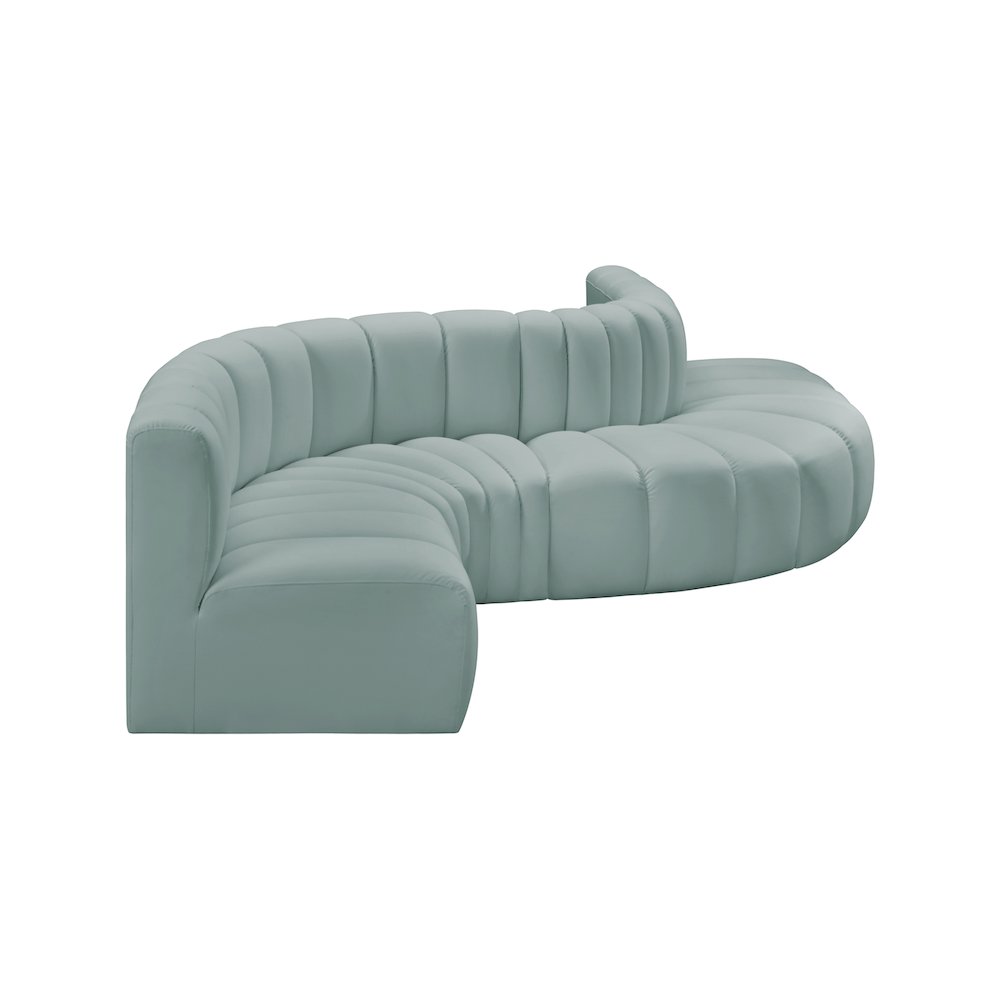 Arc Mint Green Vegan Leather Modular Sofa. Picture 4