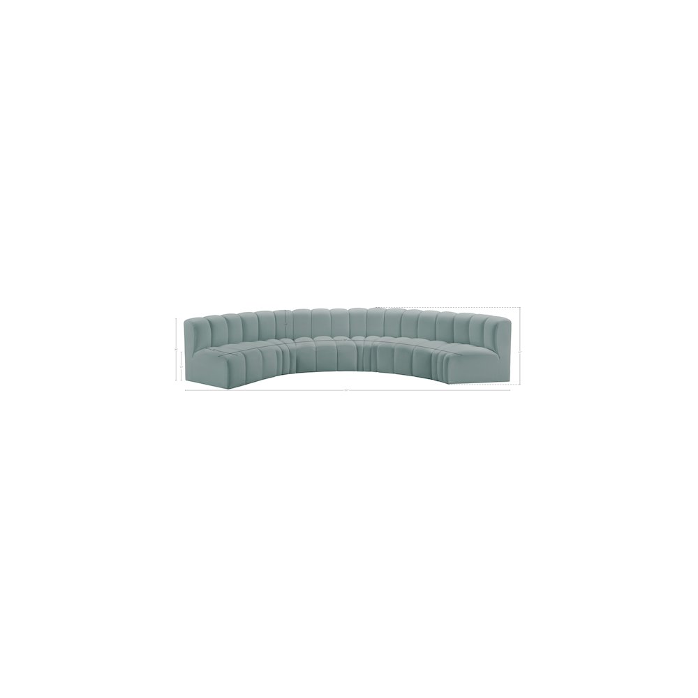 Arc Mint Green Vegan Leather Modular Sofa. Picture 11