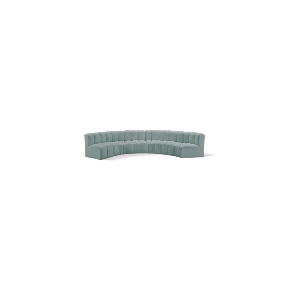 Arc Mint Green Vegan Leather Modular Sofa. Picture 1