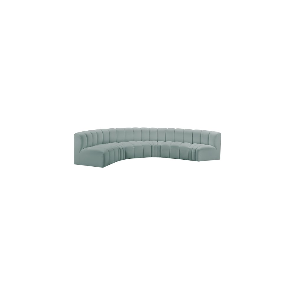 Arc Mint Green Vegan Leather Modular Sofa. Picture 4