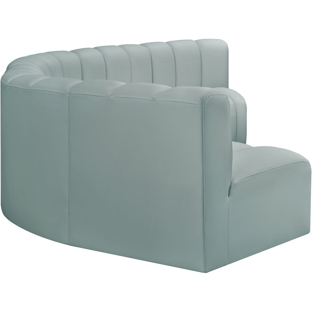Arc Mint Green Vegan Leather Modular Sofa. Picture 5